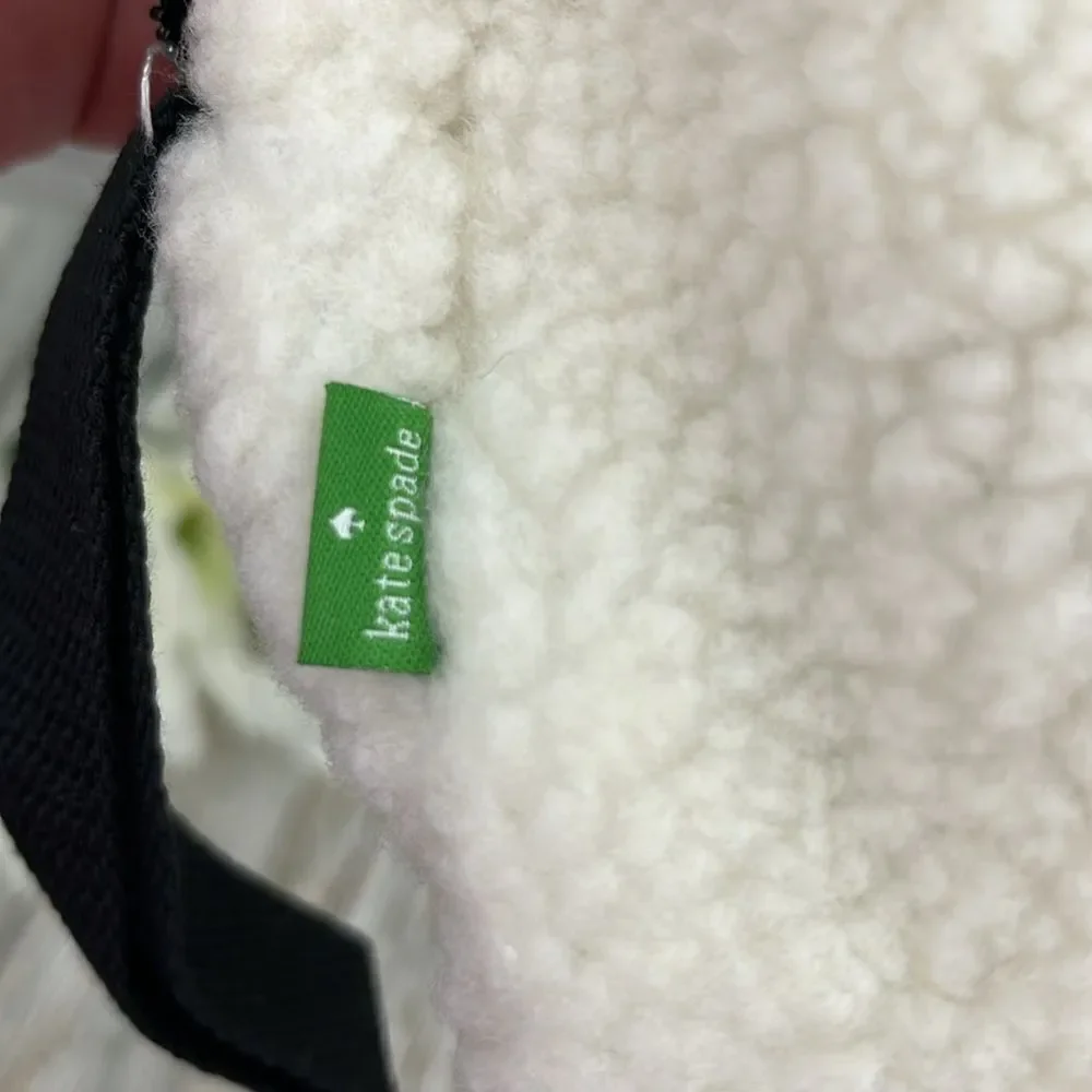 Kate Spade Sherpa Cosmetic Makeup Pouch Travel Bag Purse